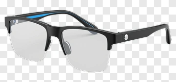 Black Eyeglasses With Blue Accents PNG