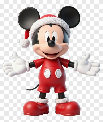 Mickey Mouse In A Santa Hat PNG