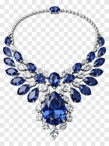 Elegant Blue Sapphire Necklace PNG