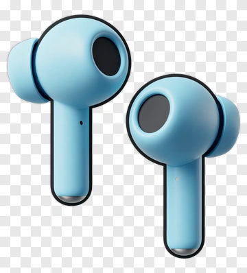 Blue Wireless Earbuds PNG