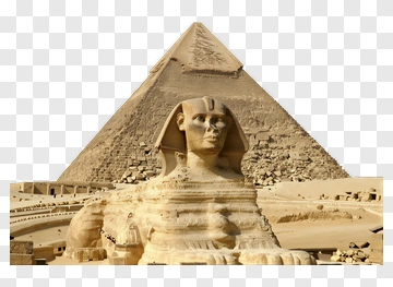 Great Sphinx Of Giza In Front Of Pyramid PNG
