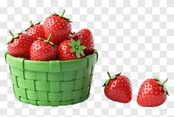Strawberry Basket With Fresh Strawberries PNG