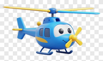 Cartoon Blue Helicopter PNG