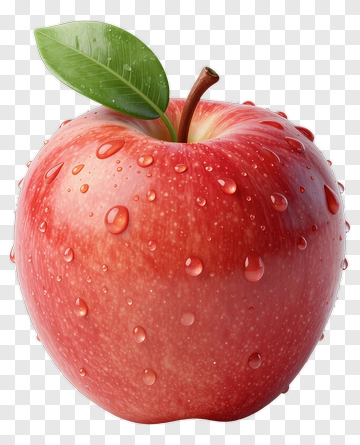 Red Apple With Water Droplets PNG