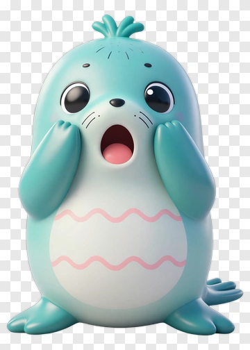 Cute Cartoon Seal Character PNG