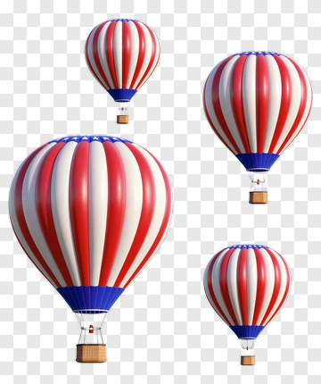 Colorful Hot Air Balloons PNG