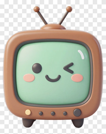 Cartoon Television With A Winking Face PNG