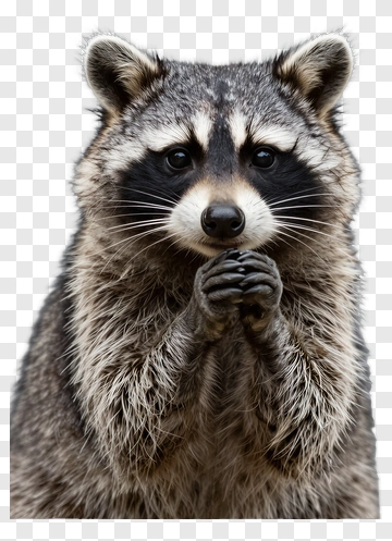 Raccoon With Paws Together PNG
