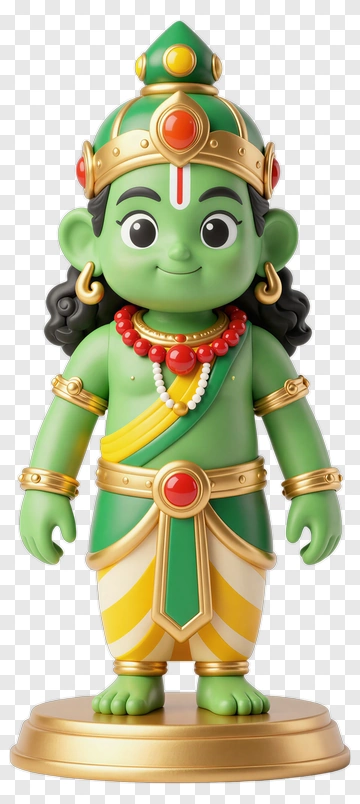 Colorful Cartoon Hindu Deity Figurine PNG