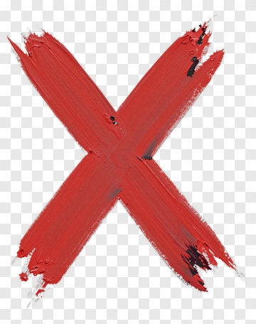Red Brush Stroke Cross PNG