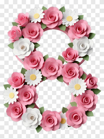 Floral Number Eight Decoration PNG