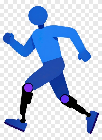 Running Man With Prosthetic Legs PNG