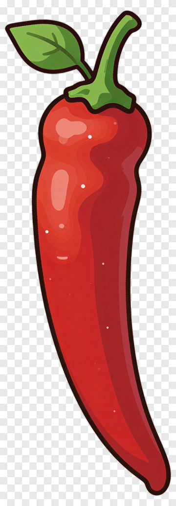 Red Chili Pepper With Leaf PNG