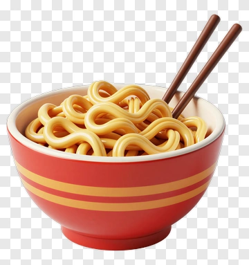 Bowl Of Noodles With Chopsticks PNG