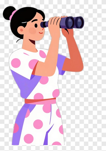 Woman Using Binoculars PNG