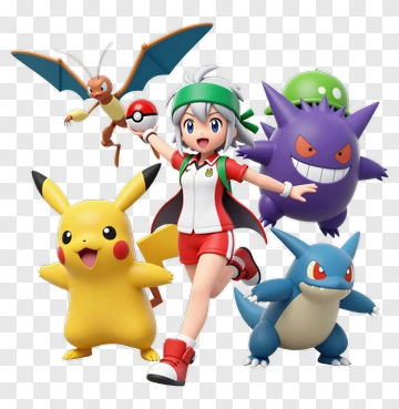 Trainer With Pokémon Team PNG
