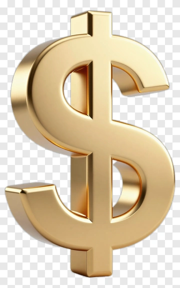 Gold Dollar Sign PNG