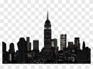 Silhouette Of New York City Skyline PNG