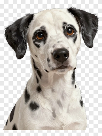 Dalmatian Dog Portrait PNG