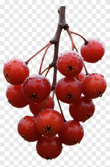 Red Berries With Water Droplets PNG