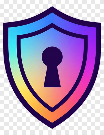 Colorful Shield With Keyhole PNG