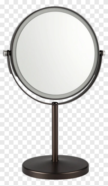 Round Makeup Mirror On Stand PNG