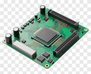 Electronic Circuit Board With Microprocessor PNG