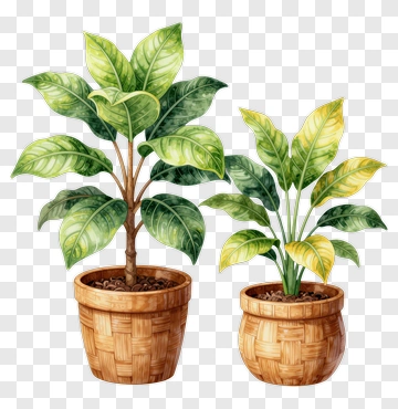 Potted Plants With Green Leaves PNG