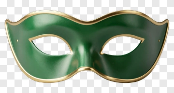 Green Masquerade Mask With Gold Trim PNG