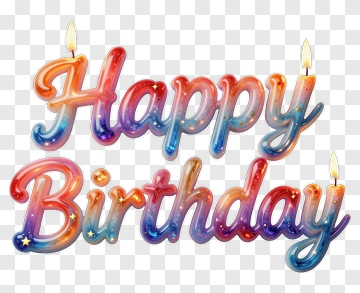 Happy Birthday Text With Candles PNG