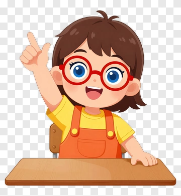 Cartoon Child Raising Hand In Classroom PNG