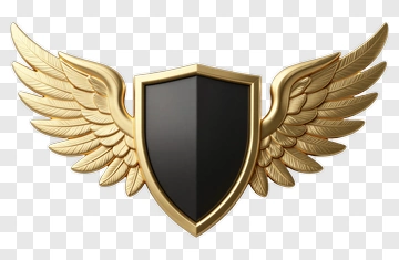 Golden Winged Shield PNG