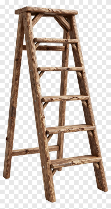 Wooden Step Ladder PNG