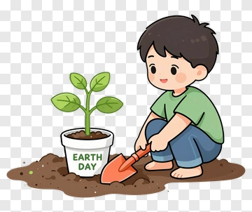 Child Gardening On Earth Day PNG