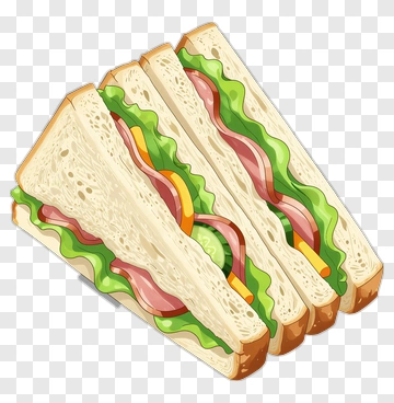 Sandwich Stack With Lettuce And Ham PNG