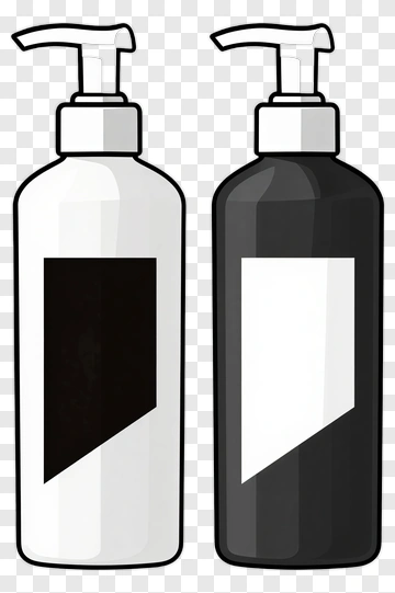 Black And White Pump Bottles PNG