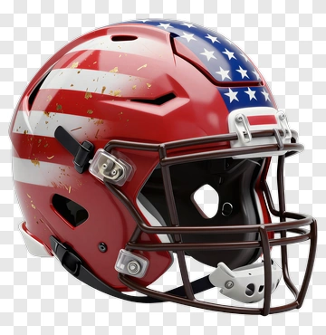 American Football Helmet With Flag Design PNG