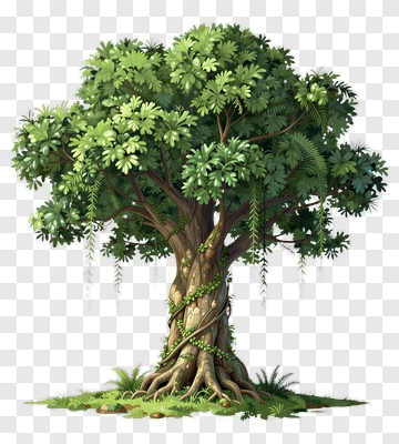 Colorful Tree With Lush Green Foliage PNG