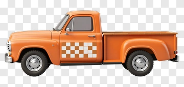 Orange Pickup Truck PNG