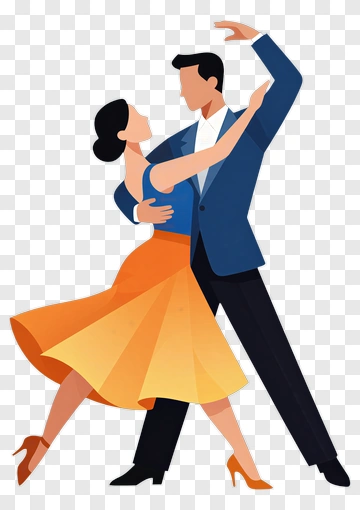 Dancing Couple In Elegant Attire PNG
