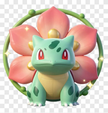 Bulbasaur With Flower Background PNG