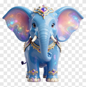 Colorful Elephant With Decorative Accessories PNG