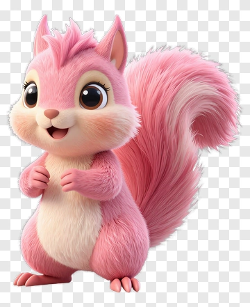 Cartoon Pink Squirrel PNG