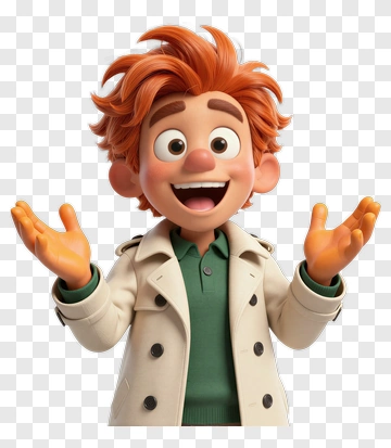 Cartoon Boy Smiling With Open Arms PNG