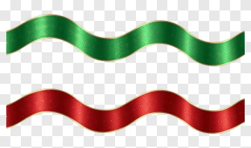 Green And Red Decorative Ribbons PNG