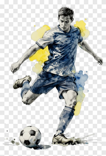 Soccer Player Kicking A Ball PNG