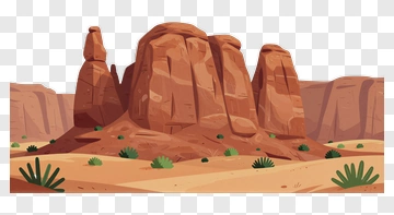 Desert Landscape With Rock Formations PNG
