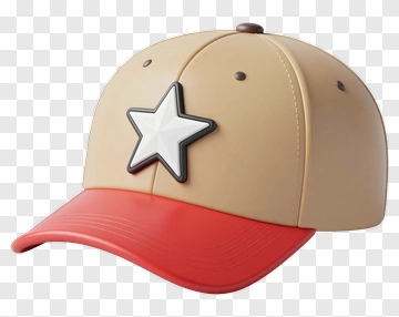 Baseball Cap With Star Design PNG