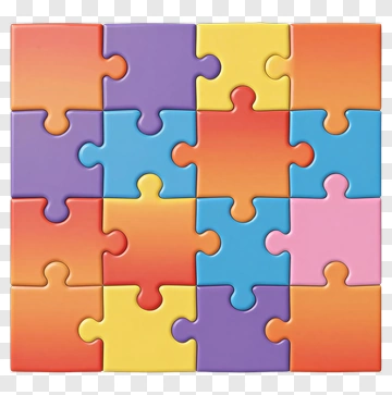 Colorful Puzzle Pieces Arrangement PNG