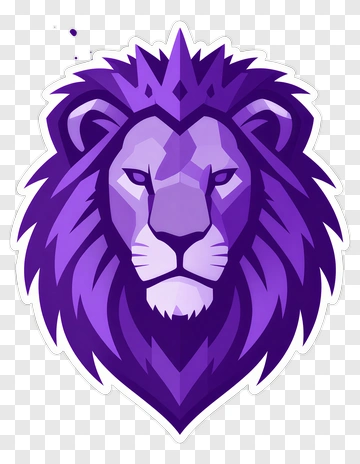 Purple Lion Head Illustration PNG
